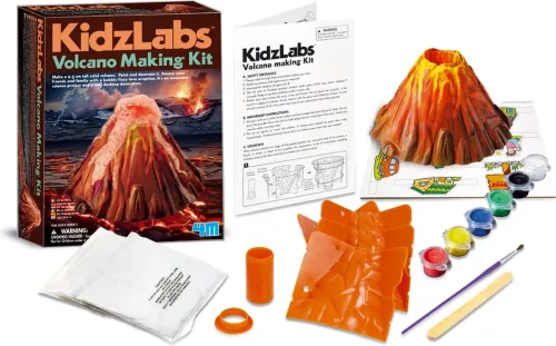 4M KidzLabs Giet en Verf een Vulkaan - DIY wetenschapsset inhoud
