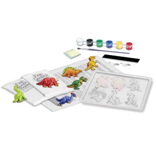 4M Vorm en Verf Koelkastmagneten Dinosaurus – DIY techniekset inhoud
