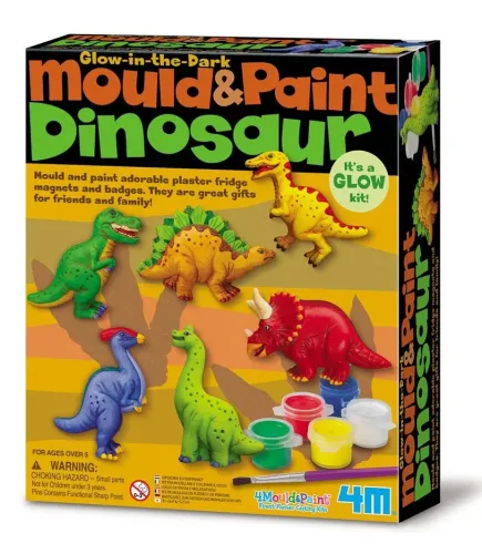 4M Vorm en Verf Koelkastmagneten Dinosaurus – DIY techniekset