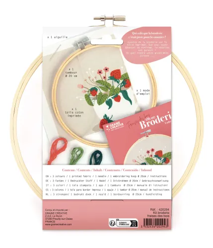 Borduurring Aardbei – DIY borduurpakket inhoud