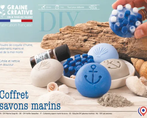 Zeepgietset marine – DIY zeep maken | Met anker- en schelpmal, zeezout en geurige olie