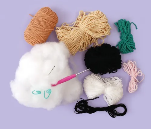 Haakset Aap Nori – Amigurumi DIY-pakket inhoud