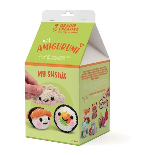 Haakset Sushi (3 figuren) – Amigurumi DIY-pakket