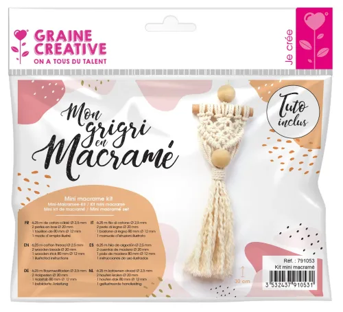 Mini macramé hanger (30 cm) – DIY knoopset