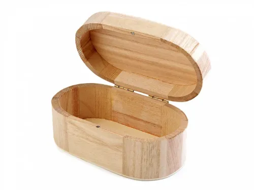 Ovaal houten opbergdoosje met scharnieren – DIY basisvorm