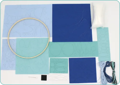 Vilt mobiel zeedieren – DIY viltpakket inhoud