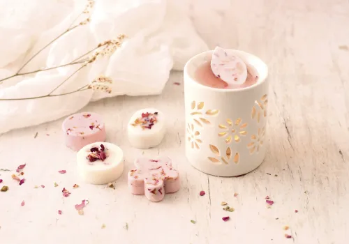 Waxmelt rozenthee - DIY geurblokje maken | Incl. brander