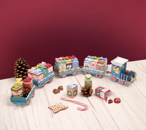 Adventskalender Kersttrein – DIY bouwpakket display