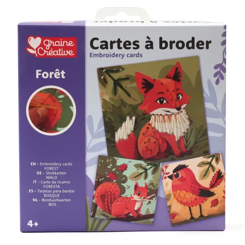 Borduurkaarten Bos (3 stuks) – DIY kinder borduurset