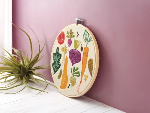 Borduurring Groenten – DIY borduurpakket display