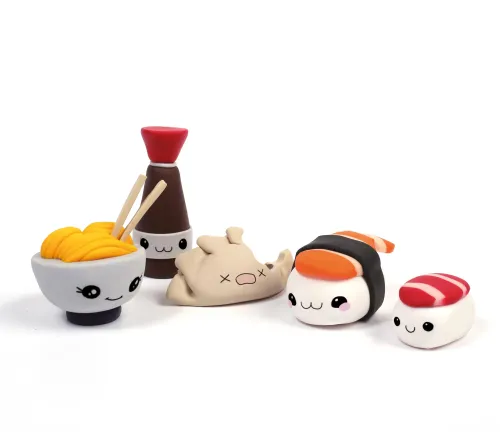 Fimo® Kawaii koffer sushi – DIY miniatuurset | 21-delig