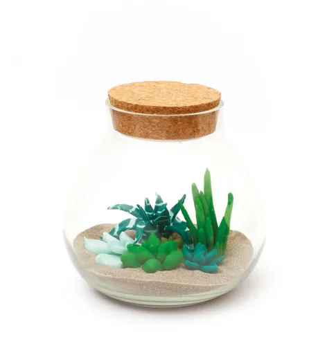 Fimo® terrarium – DIY decoratieset | Met glazen pot, LED-lamp en polymeerklei