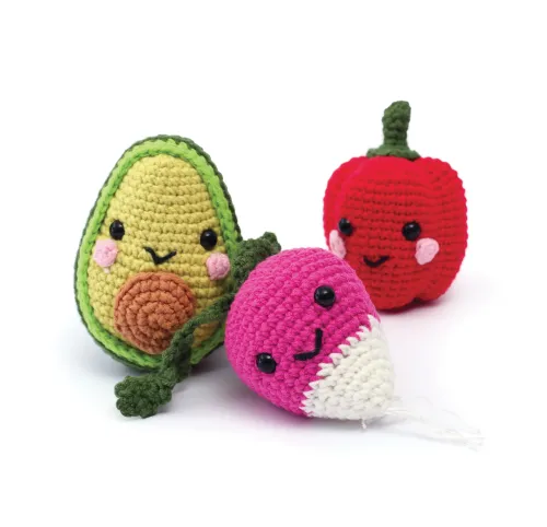 Haakset Groenten (3 stuks) – Amigurumi DIY-pakket display