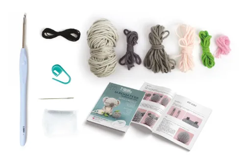 Haakset Koala T’cha – Amigurumi DIY-pakket inhoud