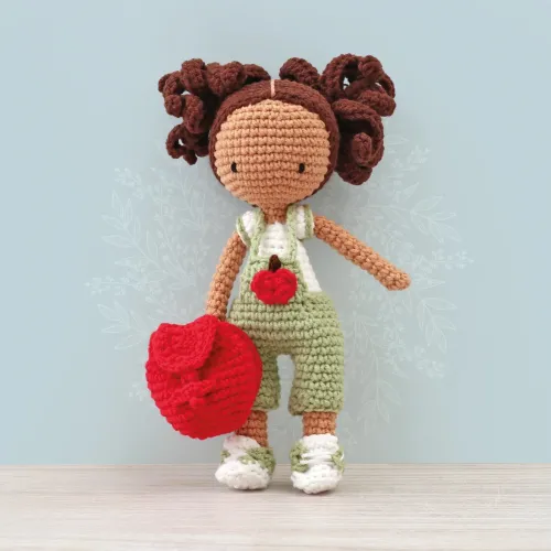 Haakset pop Lina - Amigurumi DIY-pakket i.s.m. Ligne Rétro inhoud