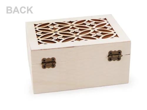 Houten opbergkistje met uitgesneden deksel (groot) – DIY basisvorm achterkant