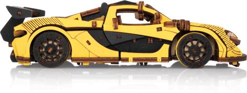 Houten Sportwagen Geel – DIY bouwpakket side