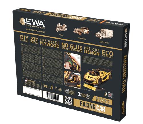 Houten Sportwagen Geel – DIY bouwpakket verpakking