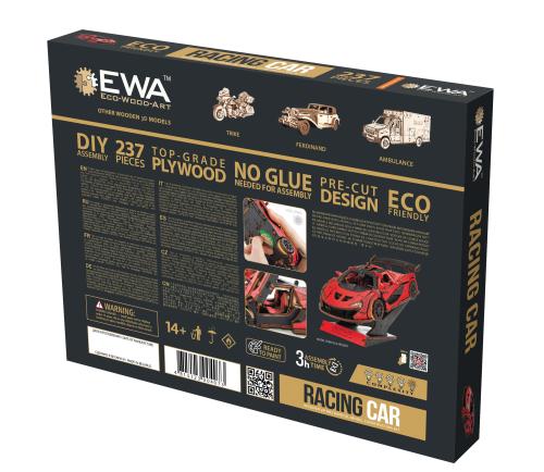 Houten Sportwagen Rood – DIY bouwpakket verpakking