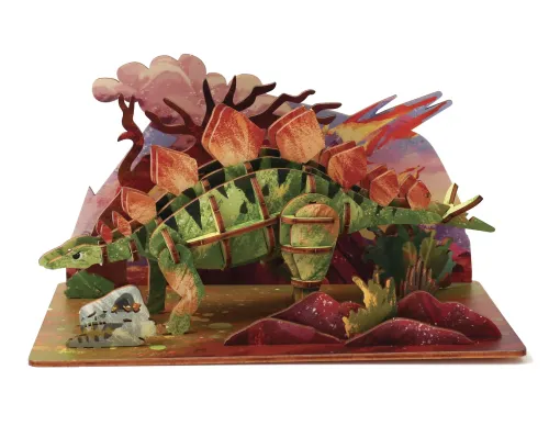 Houten Stegosaurus – DIY bouwpakket display