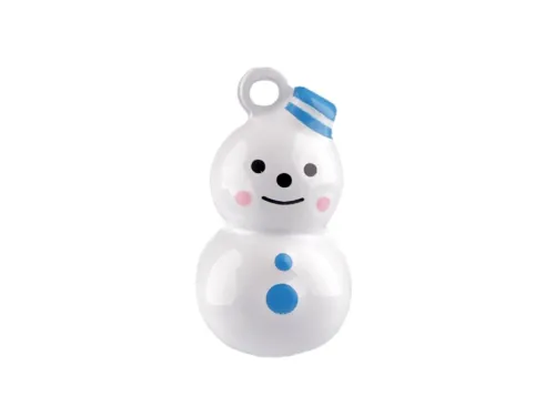 Jingle bells sneeuwpop (2 stuks) – Kerstdecoratie (blauw / wit)