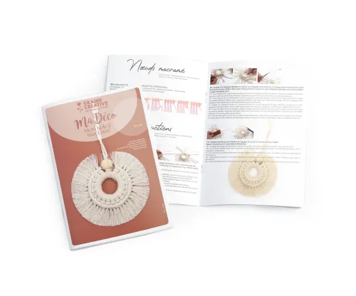 Macramé hanger zon (Ø 13 cm) – DIY knoopset handleiding