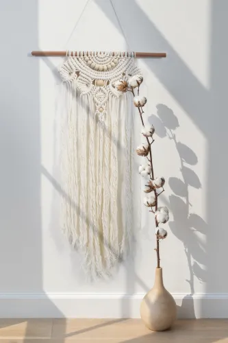 Macramé wandhanger (22 x 55 cm) – DIY wanddecoratie verhouding
