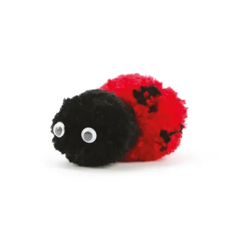 Pompon Lieveheersbeestje – DIY kinder knutselset display