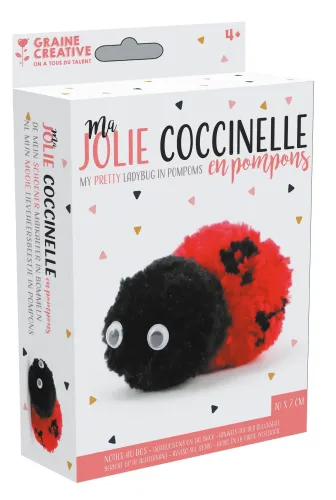 Pompon Lieveheersbeestje – DIY kinder knutselset verpakking