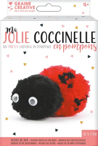 Pompon Lieveheersbeestje – DIY kinder knutselset