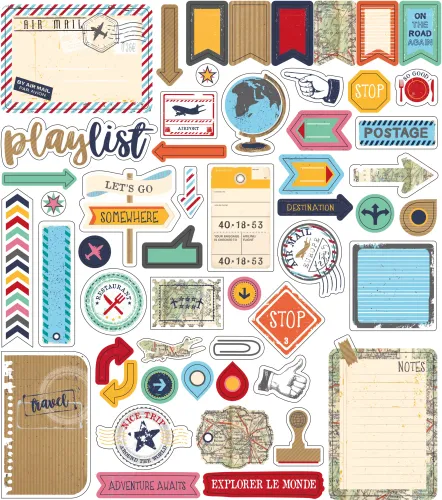 Reisdagboek – DIY scrapbookset stickervel 2