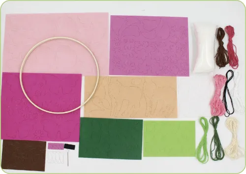 Vilt mobiel natuur – DIY viltpakket inhoud