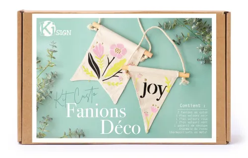 Vlaggetjesset textiel (2 stuks) – DIY wanddecoratie verpakking