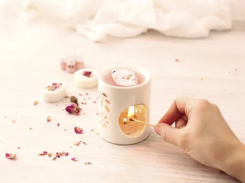Waxmelt rozenthee - DIY geurblokje maken | Incl. brander